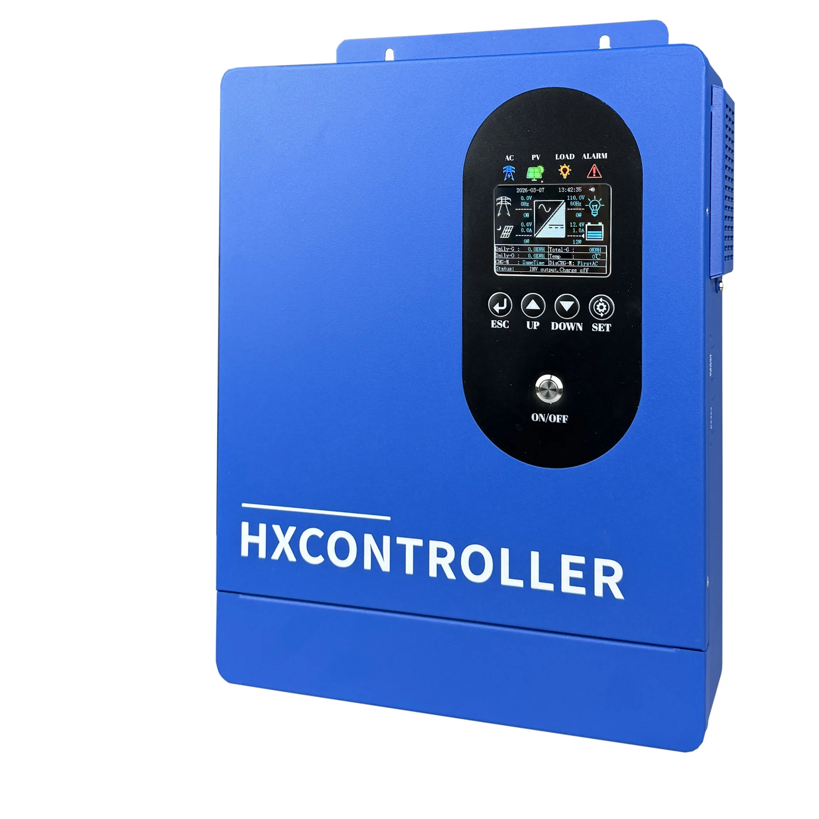 HXCONTROLLER Hybrid Solar Inverter DC24V To 110VAC Pure Sine Wave Built In 100A Controller support wihout Battery Working
HXCONTROLLER Hybrid Solar Inverter DC24V To 110VAC Pure Sine Wave Built In 100A Controller support wihout Battery Working