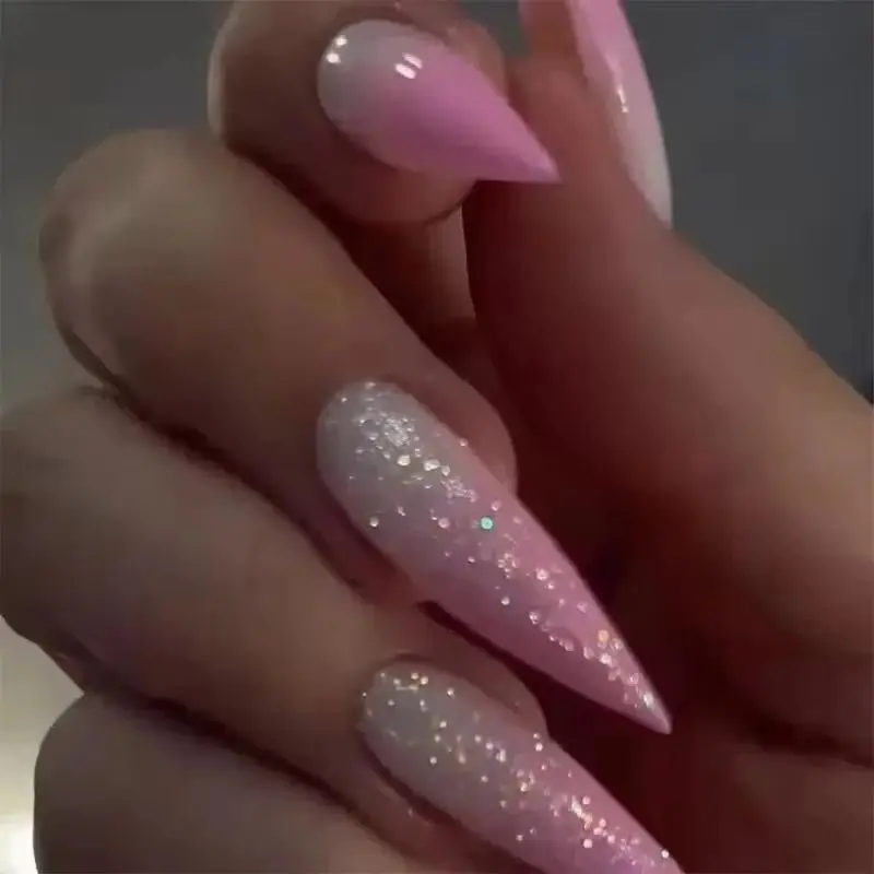 Pink Gradient Cat Eye Glitter Powder Almond Overlength False Nails Long Pointed Fake Nails Art Shiny Press on Nails Manicure Tip
Pink Gradient Cat Eye Glitter Powder Almond Overlength False Nails Long Pointed Fake Nails Art Shiny Press on Nails Manicure Tip