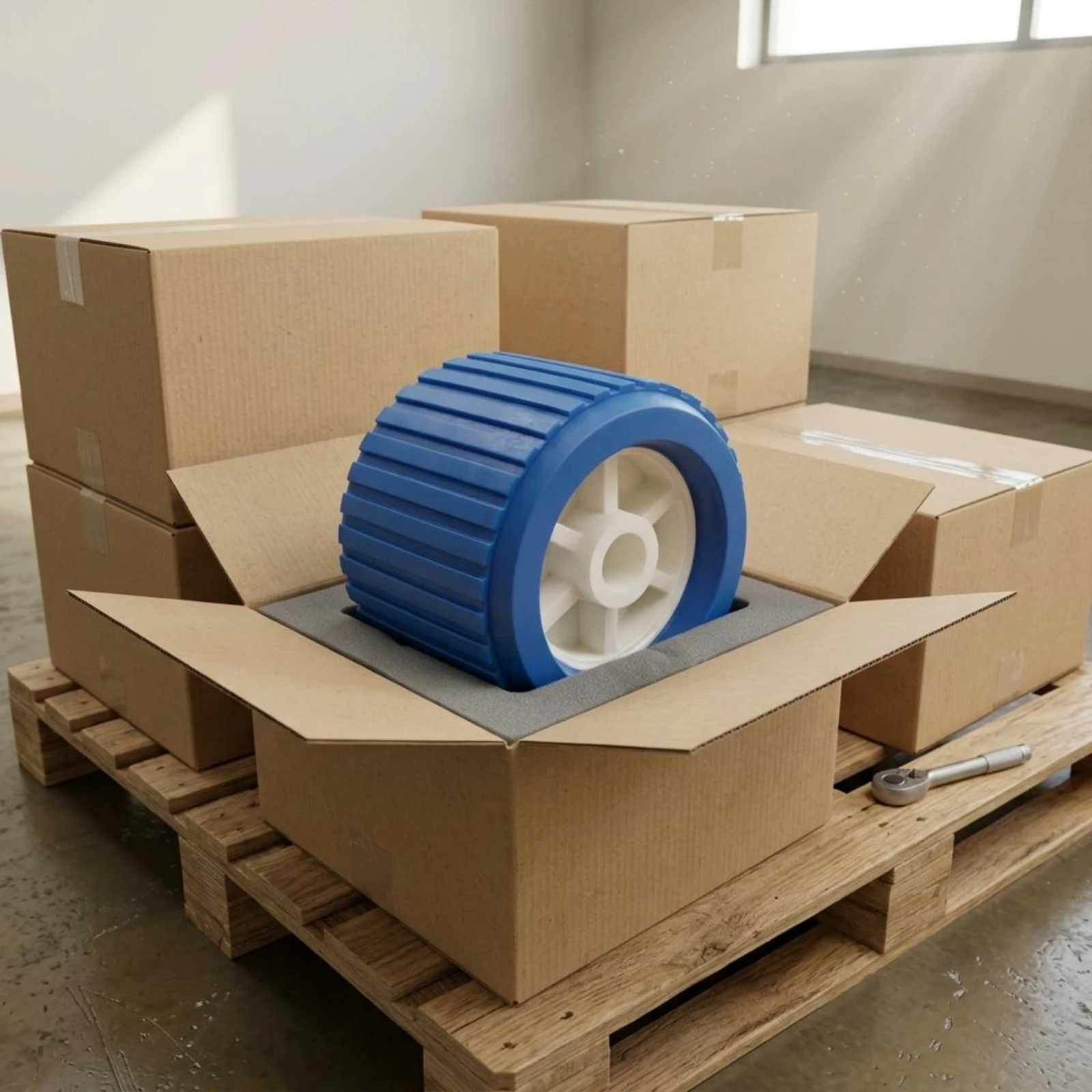 EVA Keel Roller Cylindrical Ribbed Keel Roller White Hub Easy Installation
EVA Keel Roller Cylindrical Ribbed Keel Roller White Hub Easy Installation