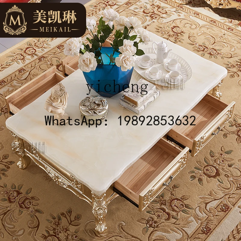 TT European solid wood carving flower coffee table, imported natural marble rectangular coffee table
TT European solid wood carving flower coffee table, imported natural marble rectangular coffee table