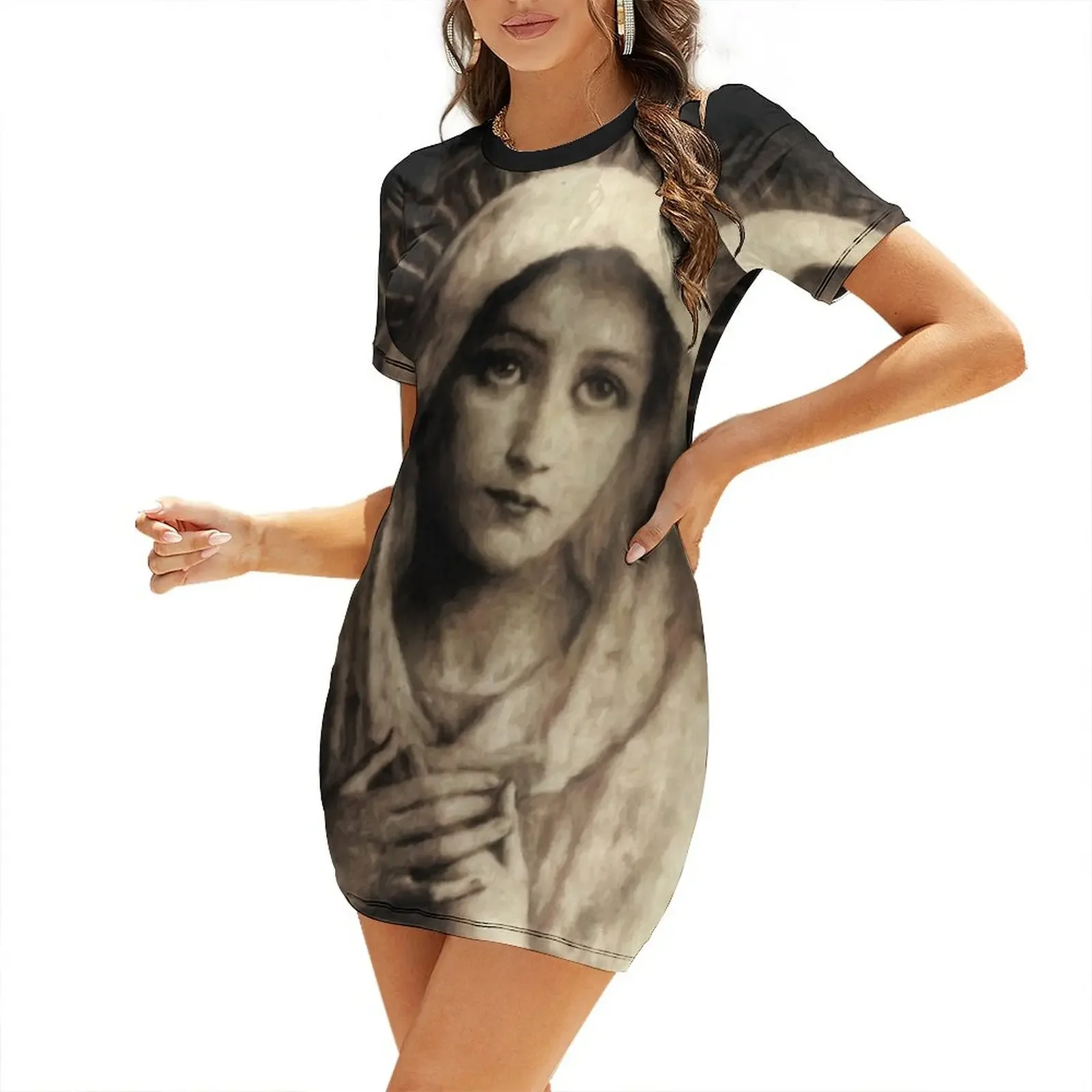 Vintage Virgin Mary Painting Short-Sleeved Dress womans clothing dresses with long sleeves
Vintage Virgin Mary Painting Short-Sleeved Dress womans clothing dresses with long sleeves