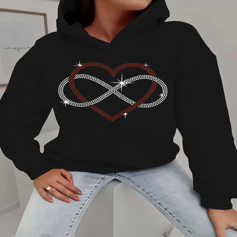 Толстовка с длинным рукавом с геометрическим алфавитом и сердечками, женская повседневная толстовка с капюшоном, осенне-зимний сезон, коллекция повседневной одежды
Толстовка с длинным рукавом с геометрическим алфавитом и сердечками, женская повседневная толстовка с капюшоном, осенне-зимний сезон, коллекция повседневной одежды