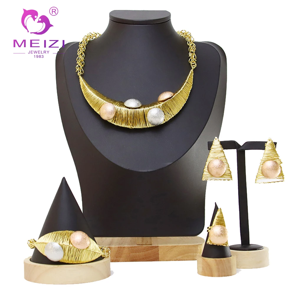 MEIZI Jewelry Latest Hot Sale Ladies Costume Jewellery Gold Necklaces Sets for Women Wedding Earrings African Jewelry Set
MEIZI Jewelry Latest Hot Sale Ladies Costume Jewellery Gold Necklaces Sets for Women Wedding Earrings African Jewelry Set