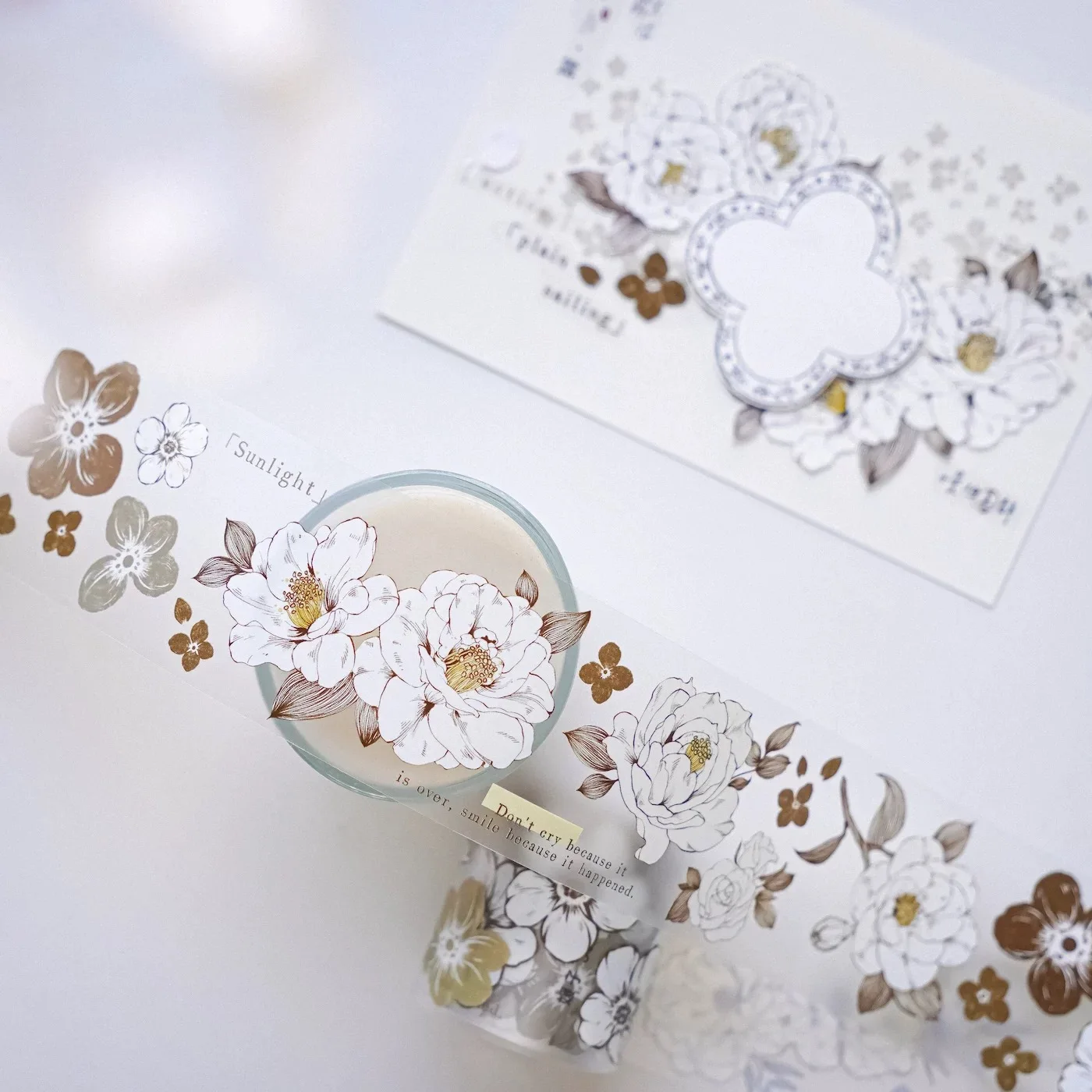 Jennyyuanzi Vintage Misty White Camellia Washi PET Tape for Card Making Decoration DIY Scrapbooking Plan Stickers
Jennyyuanzi Vintage Misty White Camellia Washi PET Tape for Card Making Decoration DIY Scrapbooking Plan Stickers