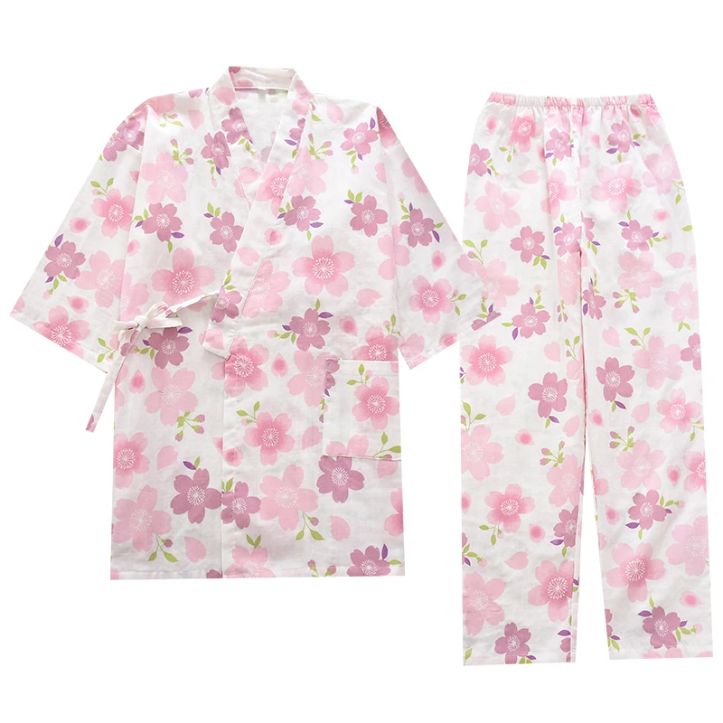 Japanese Kimono Pajamas Women Spring Summer Autumn Thin Cotton Gauze Sweet Air Conditioning two-piece Home Suit Set
Japanese Kimono Pajamas Women Spring Summer Autumn Thin Cotton Gauze Sweet Air Conditioning two-piece Home Suit Set