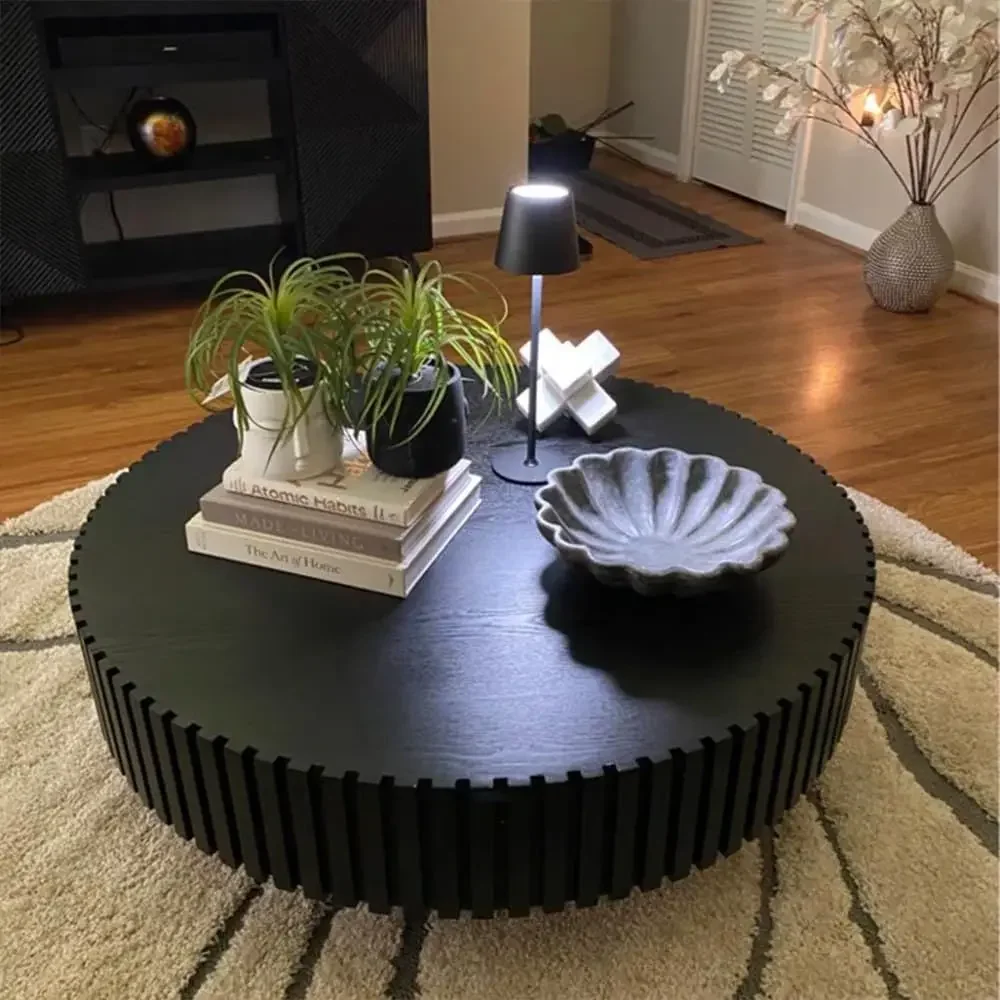 Contemporary Black Round Wooden Coffee Table with Drum Pedestal Base for Living Room, Easy Assembly (35.43 Diameter x 13.77 Heig
Contemporary Black Round Wooden Coffee Table with Drum Pedestal Base for Living Room, Easy Assembly (35.43 Diameter x 13.77 Heig