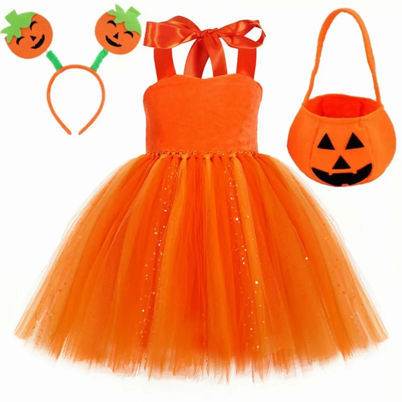 Girls Halloween Pumpkin Costume Kids Fluffy Orange Tulle Tutu Dress for Girls Toddler Fancy Carnival Party Dress Up Clothes Set
Girls Halloween Pumpkin Costume Kids Fluffy Orange Tulle Tutu Dress for Girls Toddler Fancy Carnival Party Dress Up Clothes Set