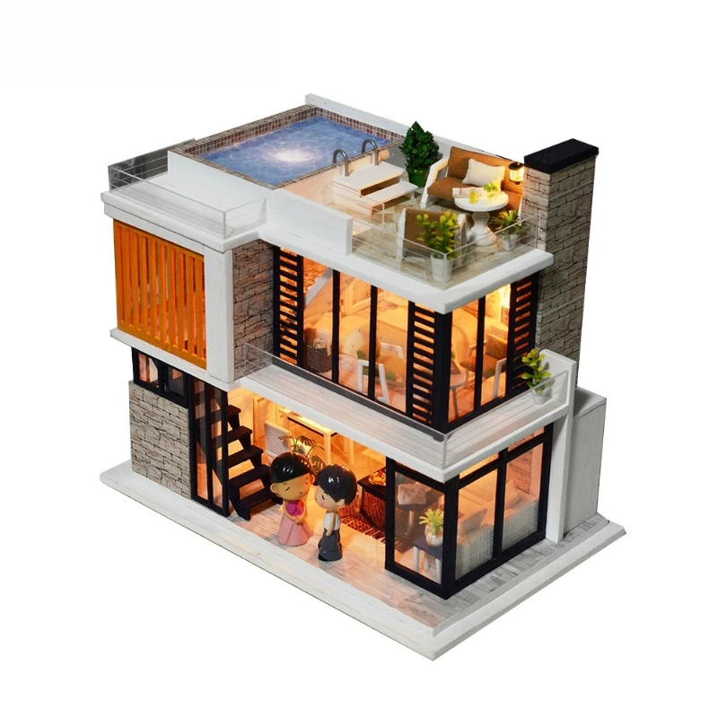 Wooden Simplified European Modern Diy House Florence Creative Puzzle Handmade Model Villa Assembly Doll House Girls Gift
Wooden Simplified European Modern Diy House Florence Creative Puzzle Handmade Model Villa Assembly Doll House Girls Gift