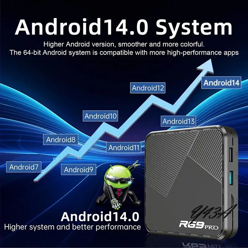 Y43A-R69 PRO Andriod 14 TV Boxs Voice Control Smart Theater H728 Streaming TV Box WIFI6 8K 4K Video Free Live TV EU Plug
Y43A-R69 PRO Andriod 14 TV Boxs Voice Control Smart Theater H728 Streaming TV Box WIFI6 8K 4K Video Free Live TV EU Plug