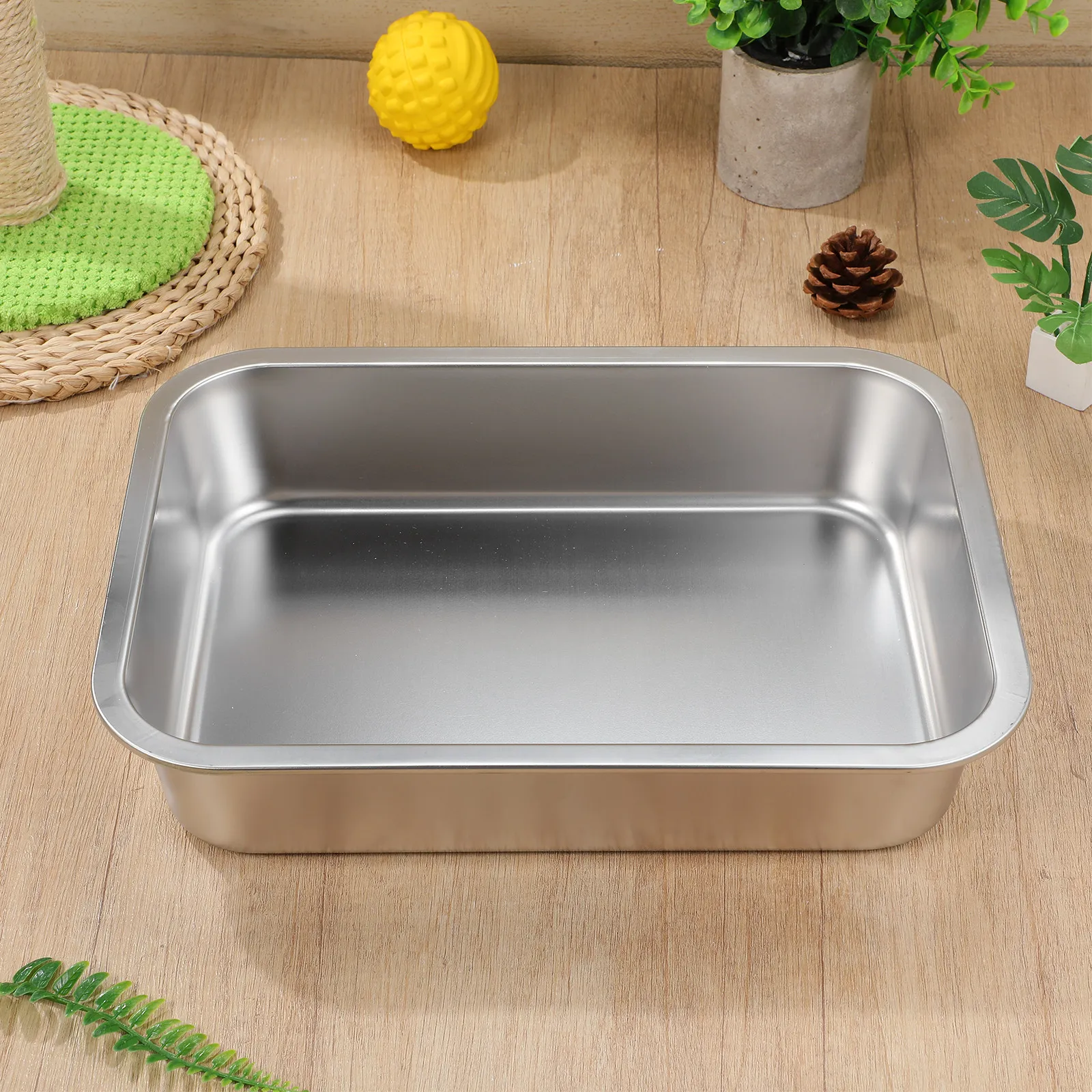 Stainless Steel Cat Litter Box Open Style Spacious Low Entry Design Hygienic Cleanable Non Absorbent Litter Box for Cats Kitten
Stainless Steel Cat Litter Box Open Style Spacious Low Entry Design Hygienic Cleanable Non Absorbent Litter Box for Cats Kitten