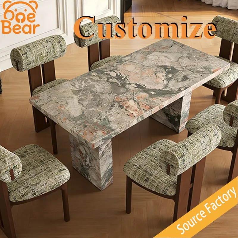 Light Luxury Natural Marble Dining Table Solid Stone Tabletop Stable Metal Base Modern Dinner Table for Villa Home Kitchen
Light Luxury Natural Marble Dining Table Solid Stone Tabletop Stable Metal Base Modern Dinner Table for Villa Home Kitchen