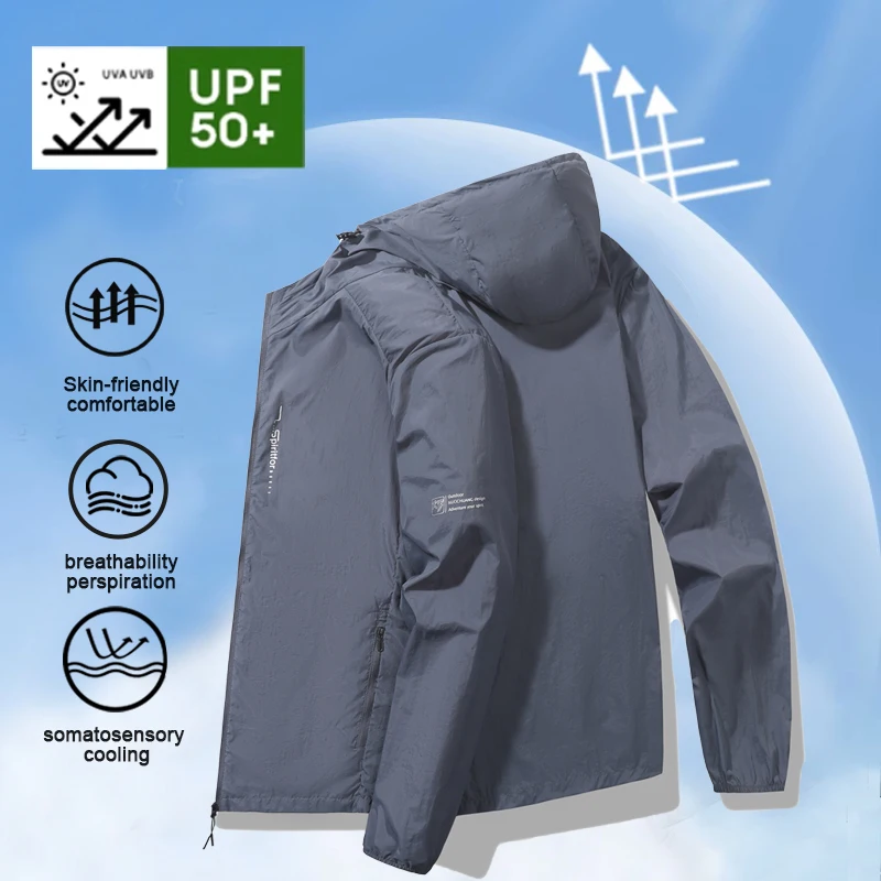 Мужская летняя солнцезащитная куртка UPF 50+, ультралегкая, тонкая, приятная для кожи, дышащая, с защитой от ультрафиолета, солнцезащитное пальто из ледяного шелка для рыбалки
Мужская летняя солнцезащитная куртка UPF 50+, ультралегкая, тонкая, приятная для кожи, дышащая, с защитой от ультрафиолета, солнцезащитное пальто из ледяного шелка для рыбалки