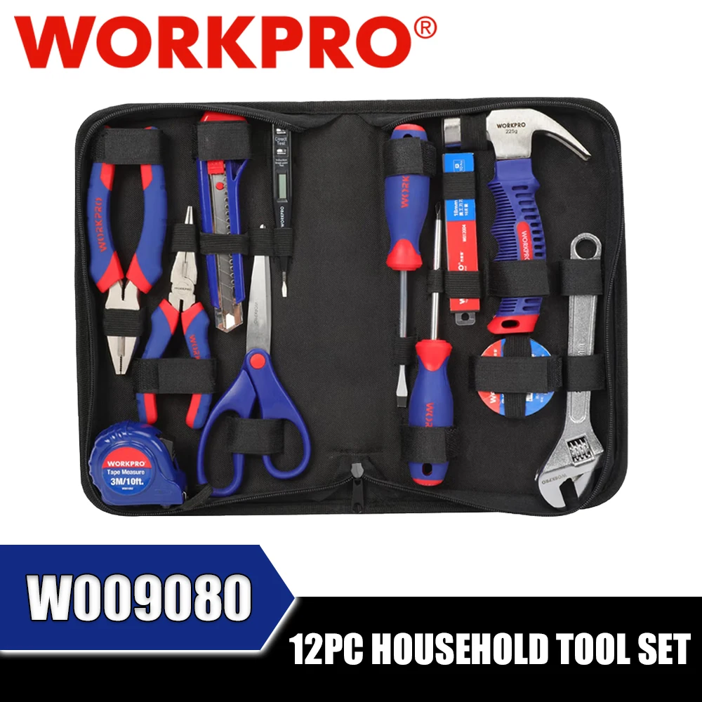 WORKPRO W009080 12PC Household Tool Set Hand Tool Sets
WORKPRO W009080 12PC Household Tool Set Hand Tool Sets