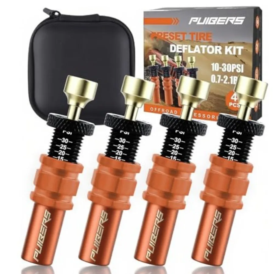 4PCS Tire Deflator Adjustable Auto-Stop 0.7-2.1bar/10-30PSI - Precision Tire Deflators Offroad Accessories 4x4 for Truck SUV Mo
4PCS Tire Deflator Adjustable Auto-Stop 0.7-2.1bar/10-30PSI - Precision Tire Deflators Offroad Accessories 4x4 for Truck SUV Mo