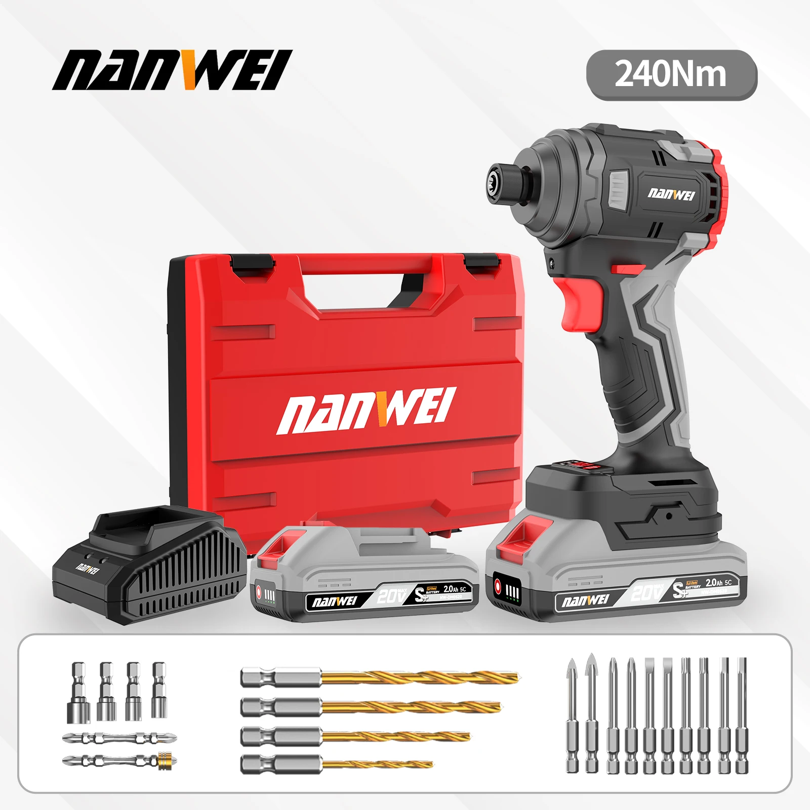 NANWEI 20 В Бесщеточный литий-ионный ударный отвертка 240 Нм Бытовая электрическая отвертка Аккумуляторная дрель-отвертка
NANWEI 20 В Бесщеточный литий-ионный ударный отвертка 240 Нм Бытовая электрическая отвертка Аккумуляторная дрель-отвертка
