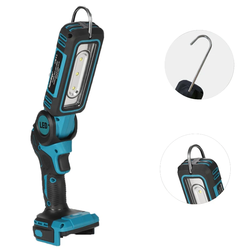Портативный беспроводной светодиодный рабочий фонарь, ручной прожектор для батарей Makita/DeWalt/Milwaukee 18/20 В, складной фонарик с крючком
Портативный беспроводной светодиодный рабочий фонарь, ручной прожектор для батарей Makita/DeWalt/Milwaukee 18/20 В, складной фонарик с крючком