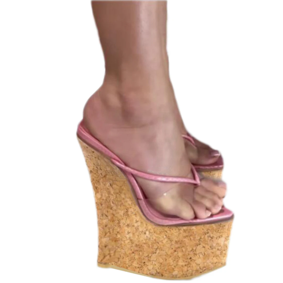 DIZHUANG Fashionable women's high-heeled slippers. Pink suede high-heeled slippers. Flip flops. About 18cm heel height. 34-46
DIZHUANG Fashionable women's high-heeled slippers. Pink suede high-heeled slippers. Flip flops. About 18cm heel height. 34-46