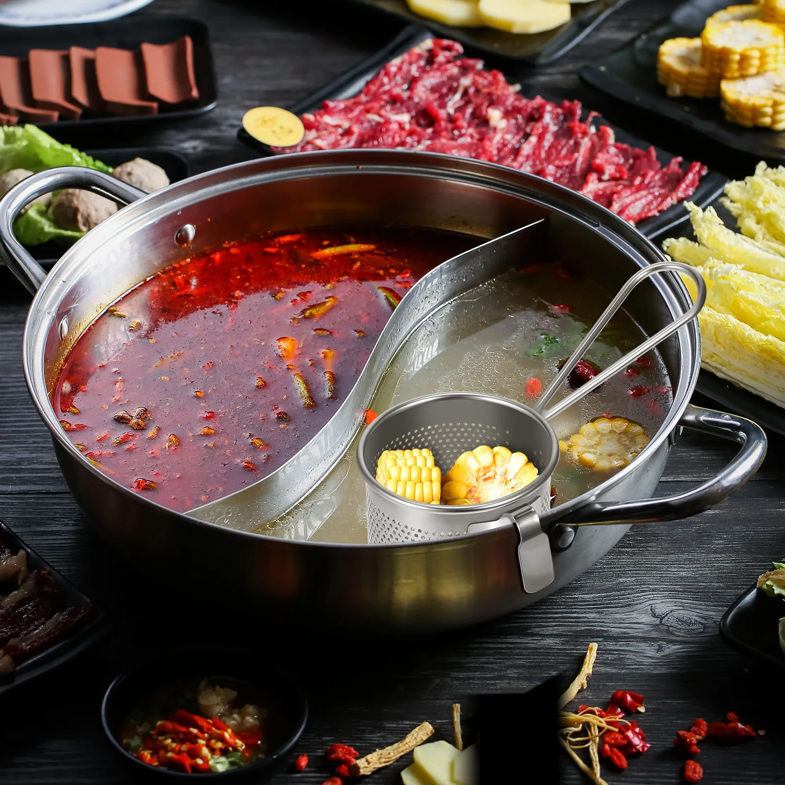 Stainless Steel Hot Pot Colander 9CM Height Mesh Sieve Strainer Kitchen Cooking Tool Hanging Design Practical Use Easy Clean
Stainless Steel Hot Pot Colander 9CM Height Mesh Sieve Strainer Kitchen Cooking Tool Hanging Design Practical Use Easy Clean