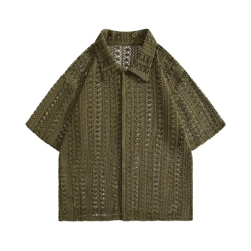Men Summer Hollow Out Knit Short Sleeve Shirt Casual Retro Streetwear
Men Summer Hollow Out Knit Short Sleeve Shirt Casual Retro Streetwear
