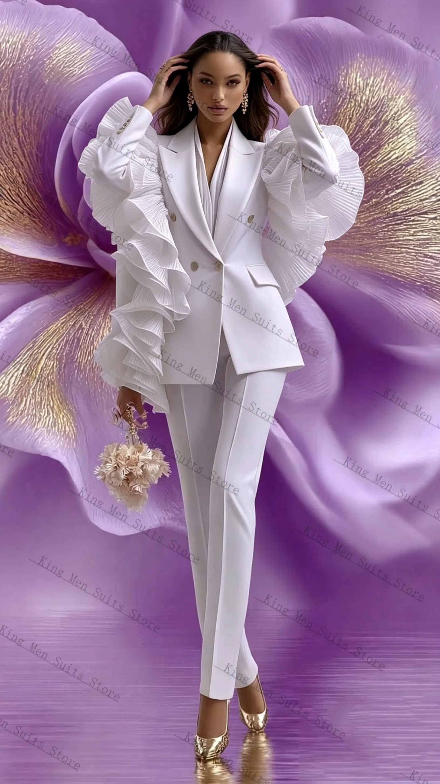 White Spring Women Suit Skirt 2 Pcs Blazer Pants Trousers Puffy SleevCotton Customized Formal Office Wedding Tuxedos Coat Jacket
White Spring Women Suit Skirt 2 Pcs Blazer Pants Trousers Puffy SleevCotton Customized Formal Office Wedding Tuxedos Coat Jacket