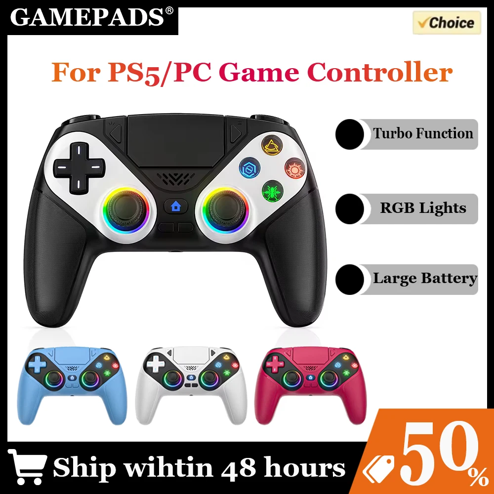 Wireless RGB Controller Gamepad For Playstation 5/PS5 Console Gaming Controller With Turbo Dual Sense Vibrate 3D Hall Joystick
Wireless RGB Controller Gamepad For Playstation 5/PS5 Console Gaming Controller With Turbo Dual Sense Vibrate 3D Hall Joystick