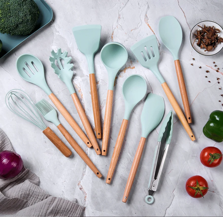 11Pcs Silicone Kitchen Utensil Set with Wooden Handles | Heat Resistant Nonstick Cookware Tools | Cooking Spoon and Spatula Set
11Pcs Silicone Kitchen Utensil Set with Wooden Handles | Heat Resistant Nonstick Cookware Tools | Cooking Spoon and Spatula Set