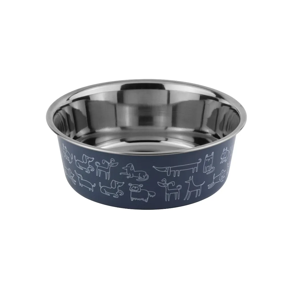 Large 7.5 Cup Capacity Stainless Steel Dog Food Water Bowl with Navy Print Design for Pets Feeding
Large 7.5 Cup Capacity Stainless Steel Dog Food Water Bowl with Navy Print Design for Pets Feeding