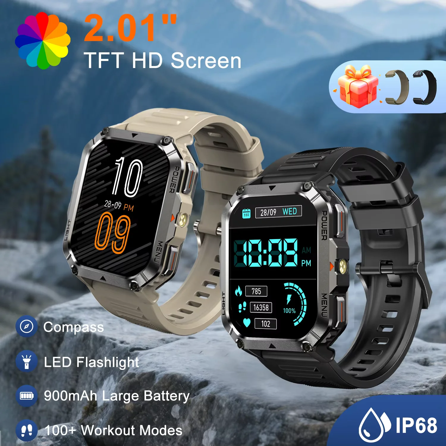 Outdoor W70 Pro Smartwatch with Emergency Lighting Compass 900mAh Large Battery 2.01'' TFT Screen Women Men Waterproof Watches
Outdoor W70 Pro Smartwatch with Emergency Lighting Compass 900mAh Large Battery 2.01'' TFT Screen Women Men Waterproof Watches