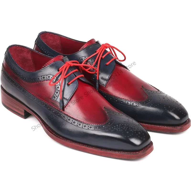 Mixed Color Sewing Square Toe Strappy Men Derby Shoes Fashion Lace Up Men Shoes Luxury Handcraft Party Banquet Men Dress Shoes
Mixed Color Sewing Square Toe Strappy Men Derby Shoes Fashion Lace Up Men Shoes Luxury Handcraft Party Banquet Men Dress Shoes