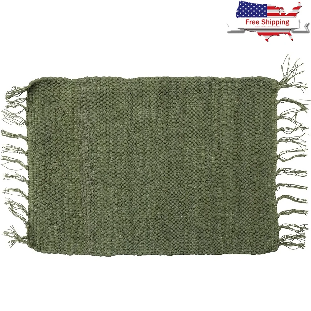 Boho Cotton Chindi Placemat with Decorative Tassels Housewarming Soft Olive Green Table Decor 19x13 Inches
Boho Cotton Chindi Placemat with Decorative Tassels Housewarming Soft Olive Green Table Decor 19x13 Inches
