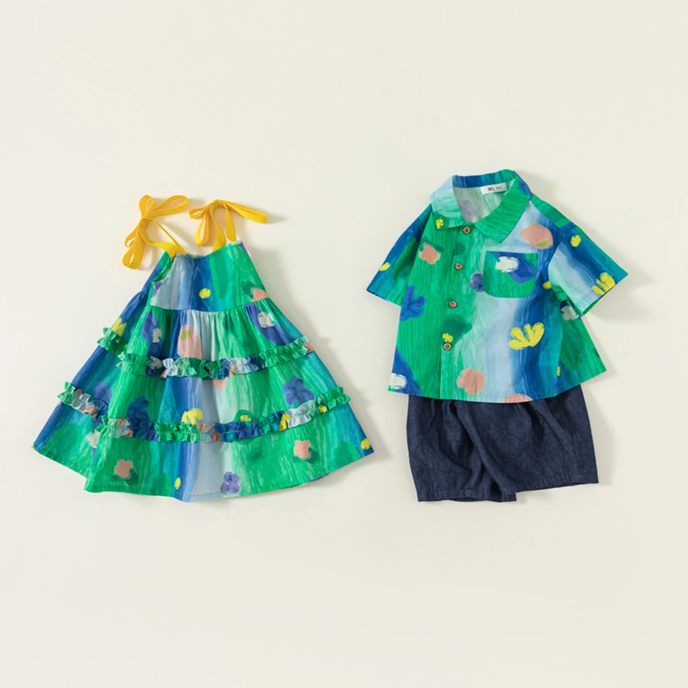 2025 Summer Brother And Sister Matching Clothes Tie-Dye T-Shirt &Short Set Girl Dress Casual Outfit Set Summer Clothes For Girls
2025 Summer Brother And Sister Matching Clothes Tie-Dye T-Shirt &Short Set Girl Dress Casual Outfit Set Summer Clothes For Girls