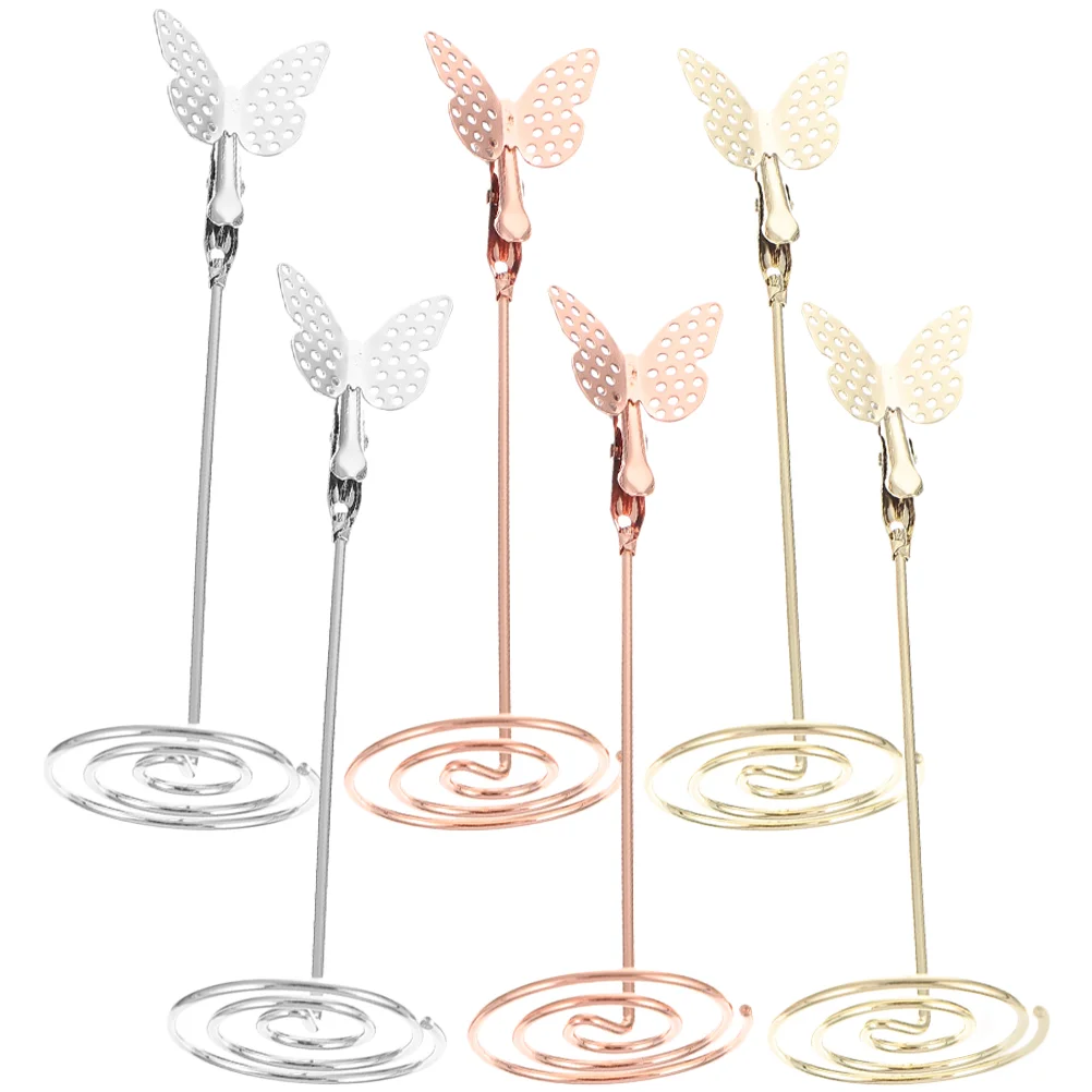 6 Pcs Butterfly Note Holder Wedding Name Place Cards Photo Holders for Tables Modeling Number Metal Setting
6 Pcs Butterfly Note Holder Wedding Name Place Cards Photo Holders for Tables Modeling Number Metal Setting