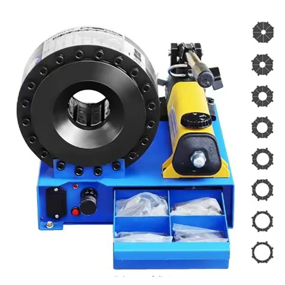 Hose Crimper with 8 Sets of Dies High Pressure Hydraulic Hose Crimping Handheld Hydraulic Hose Crimping Tool
Hose Crimper with 8 Sets of Dies High Pressure Hydraulic Hose Crimping Handheld Hydraulic Hose Crimping Tool