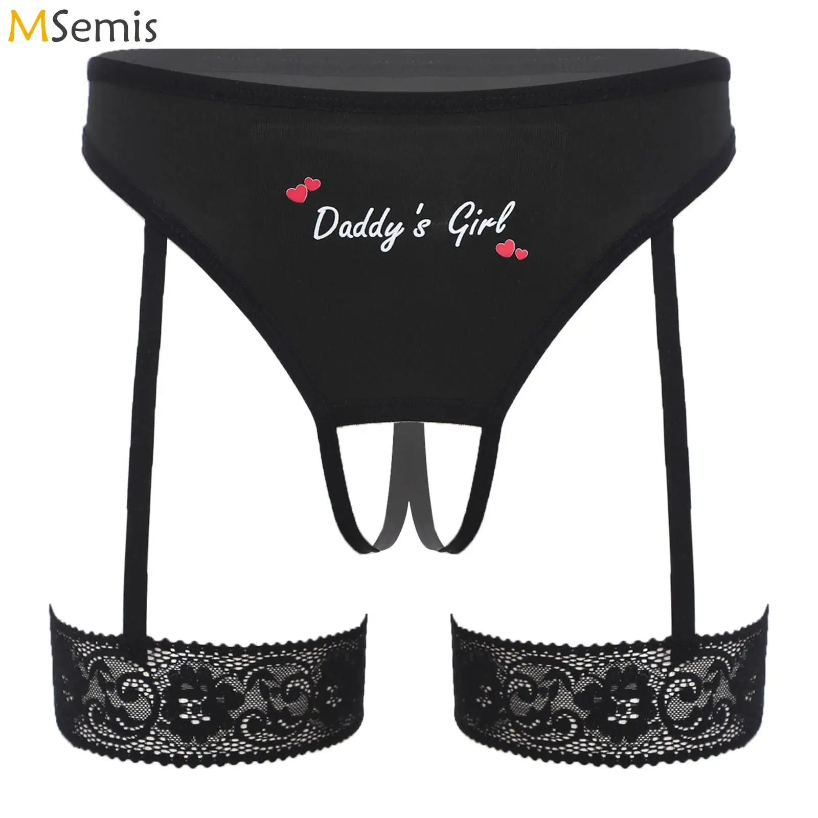 Womens Lingerie G-string Panties Open Crotch Thong Briefs Underwear Integrated with Lace Thigh Bands Alluring Print Underpants
Womens Lingerie G-string Panties Open Crotch Thong Briefs Underwear Integrated with Lace Thigh Bands Alluring Print Underpants