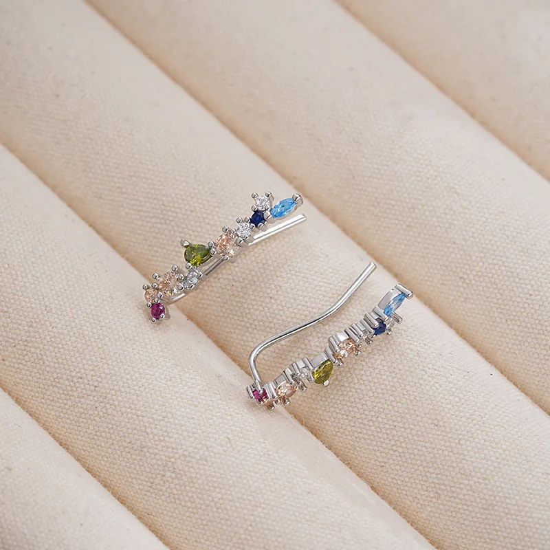 New 925 Sterling Silver Earrings Colorful Zircon Shiny Geometric Shape Earrings Personality Charm Woman Exquisite Accessories
New 925 Sterling Silver Earrings Colorful Zircon Shiny Geometric Shape Earrings Personality Charm Woman Exquisite Accessories