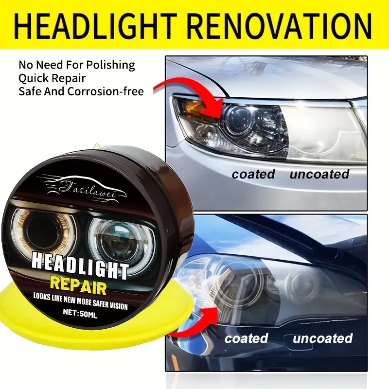 Профессиональная паста для ремонта автомобильных фар, простой в использовании комплект для обслуживания фар для окисленных и желтых автомобильных фар, полировка
Профессиональная паста для ремонта автомобильных фар, простой в использовании комплект для обслуживания фар для окисленных и желтых автомобильных фар, полировка