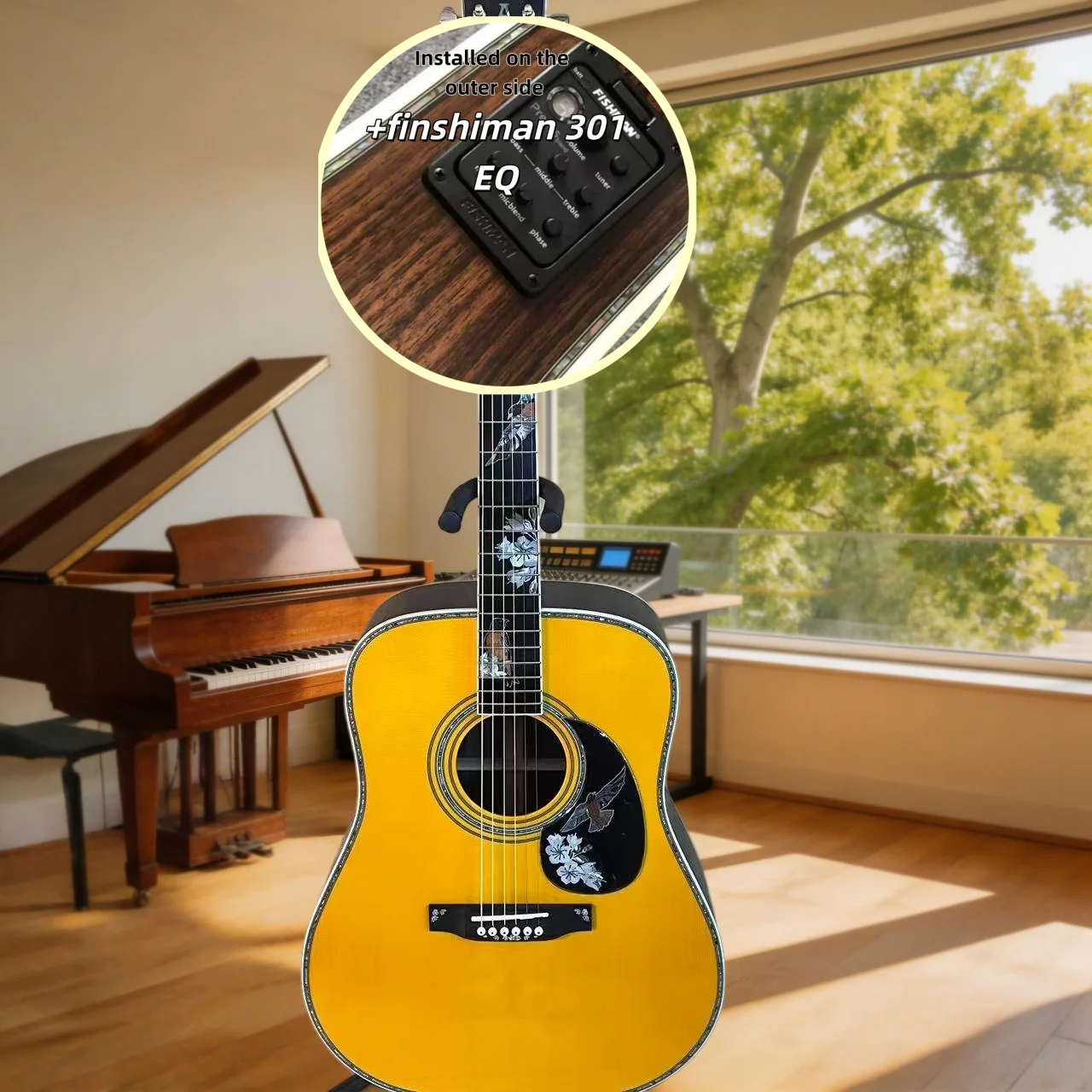 D41 Emperor Bird Limited Edition Pickguard Yellow Spruce Top Mother-of-pearl Inlays Ebony Fingerboard Acoustic Guitar
D41 Emperor Bird Limited Edition Pickguard Yellow Spruce Top Mother-of-pearl Inlays Ebony Fingerboard Acoustic Guitar