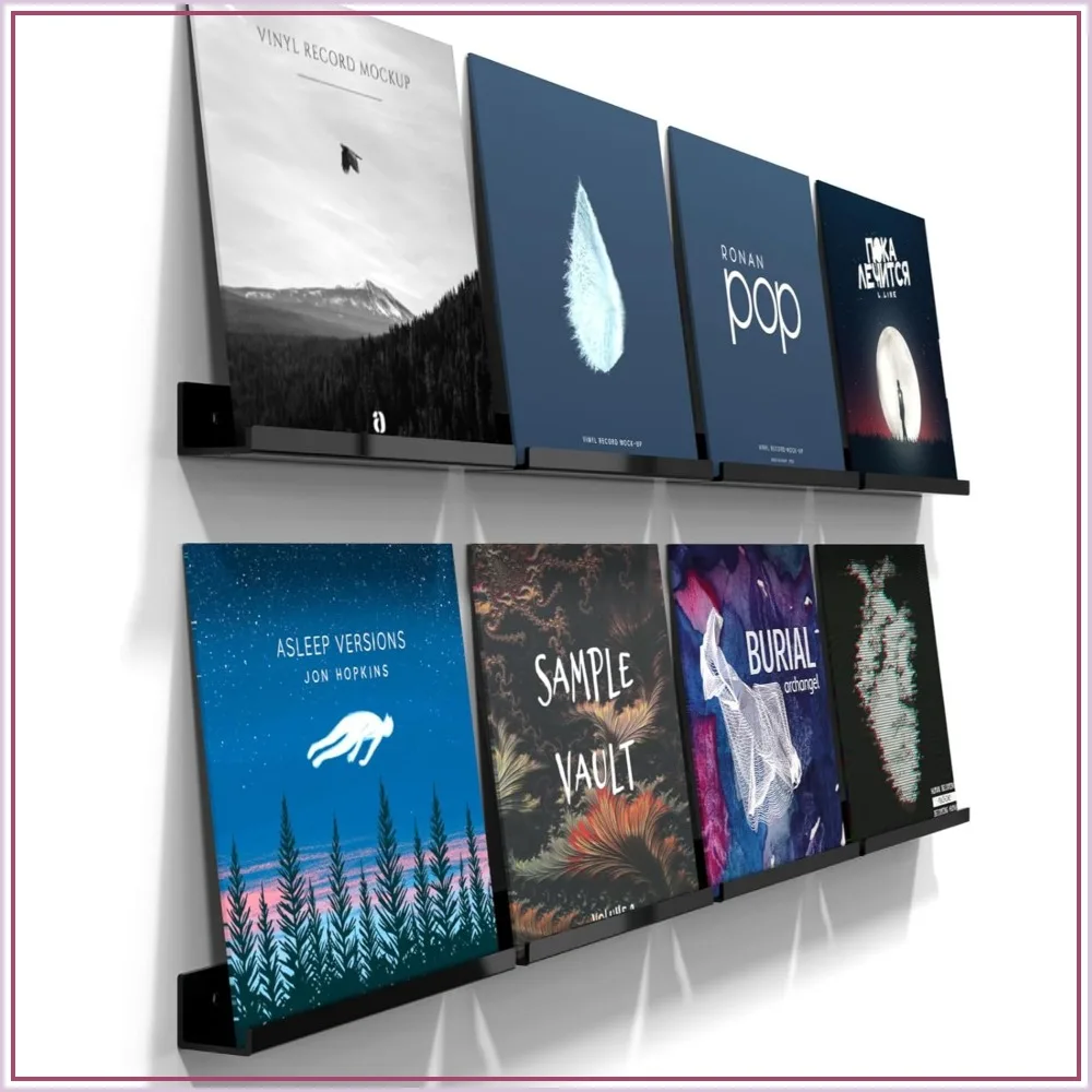 8 Pack Acrylic Vinyl Record Wall Mount Display, 12-inch Album Holder, Bookshelf Decor, Collector's Item
8 Pack Acrylic Vinyl Record Wall Mount Display, 12-inch Album Holder, Bookshelf Decor, Collector's Item