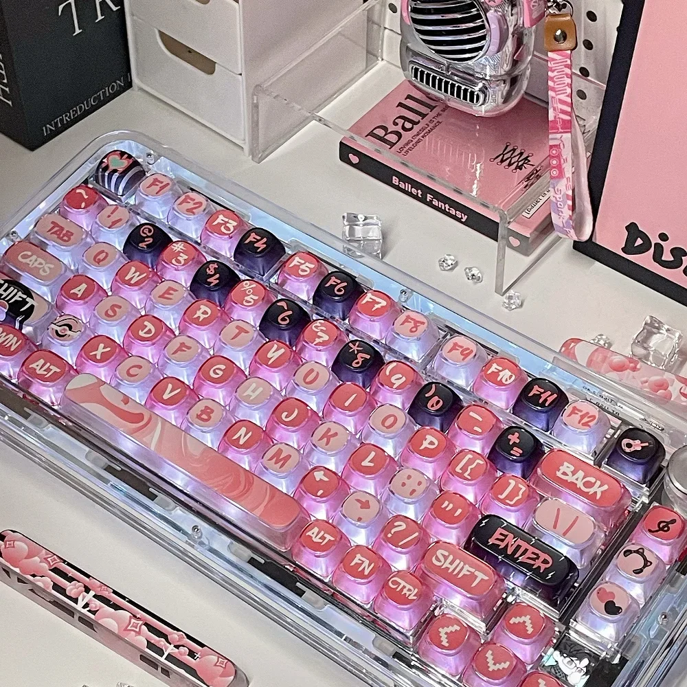 Rock Bands Keycaps Black Pink Transparent MOA Profile Square Key Cap for Mechanical Keyboard with 2.25U 2.75U 7U Spacebar
Rock Bands Keycaps Black Pink Transparent MOA Profile Square Key Cap for Mechanical Keyboard with 2.25U 2.75U 7U Spacebar