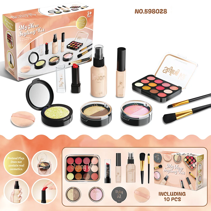 Play Makeup Toys, Simulated Cosmetics Fake Makeup Set Lipstick Powder Blusher Not Real Makeup for Girl Gifts
Play Makeup Toys, Simulated Cosmetics Fake Makeup Set Lipstick Powder Blusher Not Real Makeup for Girl Gifts