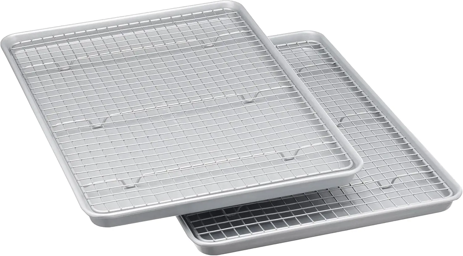 Ceramic Nonstick Baking Sheets & Cooling Rack Set, Half Sheet Size, 2-Pack, Dishwasher Safe, Oven Safe to 450°F
Ceramic Nonstick Baking Sheets & Cooling Rack Set, Half Sheet Size, 2-Pack, Dishwasher Safe, Oven Safe to 450°F
