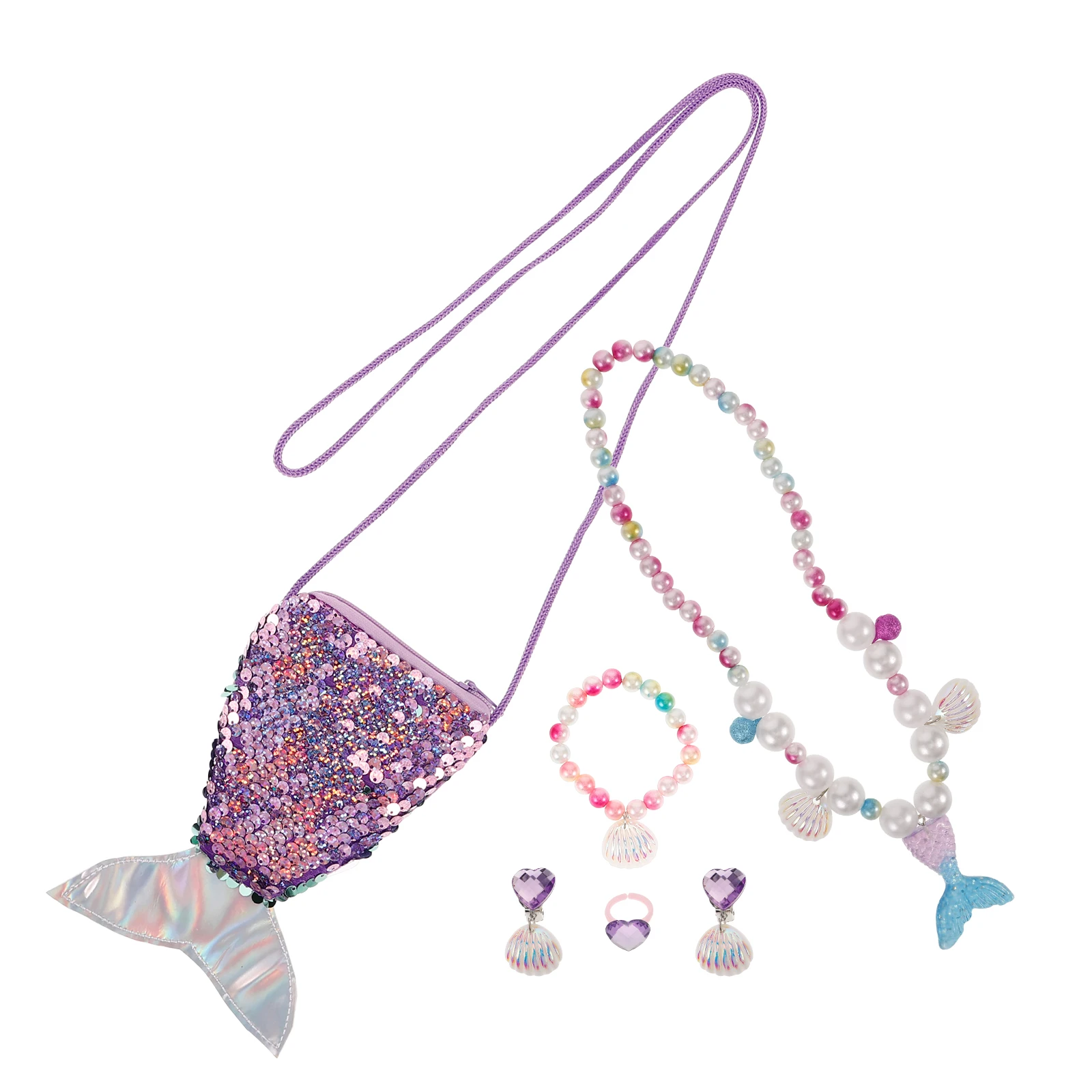 6 Pcs Coin Wallet Jewelry Set Little Girls Mermaid Theme Necklace Bracelet Party Supplies Kids Costume Accessories Hair Styling
6 Pcs Coin Wallet Jewelry Set Little Girls Mermaid Theme Necklace Bracelet Party Supplies Kids Costume Accessories Hair Styling