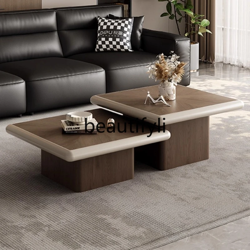 Walnut Color Vintage Style Coffee Table Modern Minimalist Spliced Tea Table Home Use Extremely Simple Small Apartment
Walnut Color Vintage Style Coffee Table Modern Minimalist Spliced Tea Table Home Use Extremely Simple Small Apartment