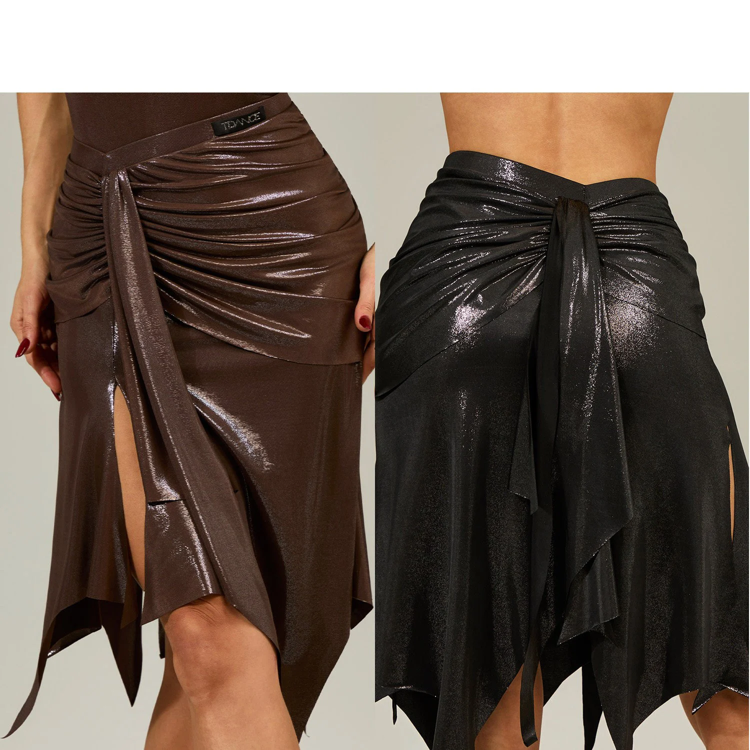 Glossy Latin Dance Skirt Irregular Slit Brown Black Skirt For Women Cha Cha Rumba Tango Dance Costume Practice Clothes DNV26337
Glossy Latin Dance Skirt Irregular Slit Brown Black Skirt For Women Cha Cha Rumba Tango Dance Costume Practice Clothes DNV26337