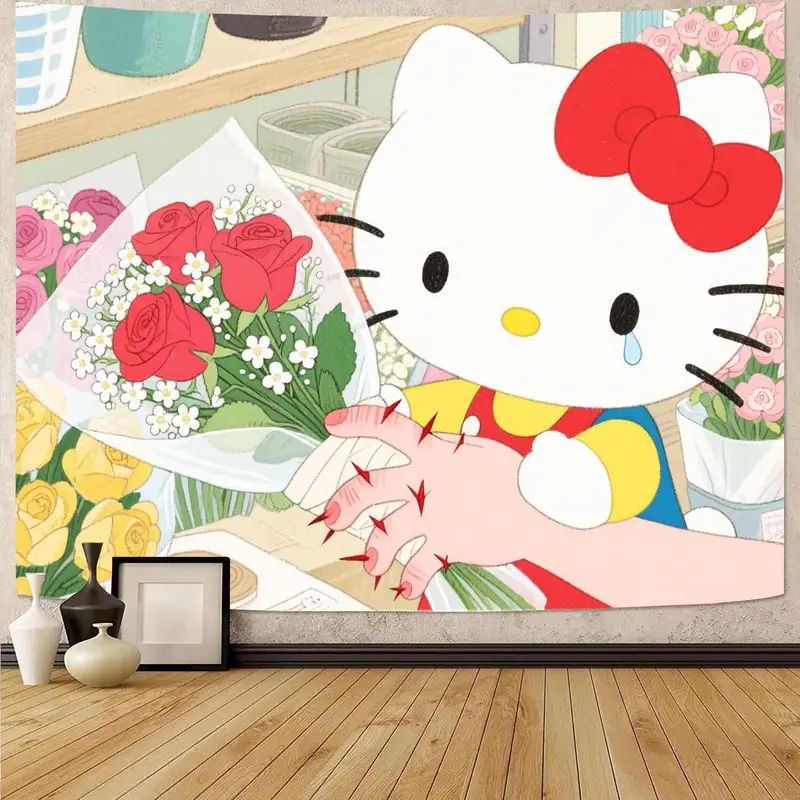 1 шт. Sanrio Hello Kitty Crying Thorns Rose гобелен, эстетическое современное настенное искусство для спальни, гостиной, общежития, уникальный подарочный декор
1 шт. Sanrio Hello Kitty Crying Thorns Rose гобелен, эстетическое современное настенное искусство для спальни, гостиной, общежития, уникальный подарочный декор