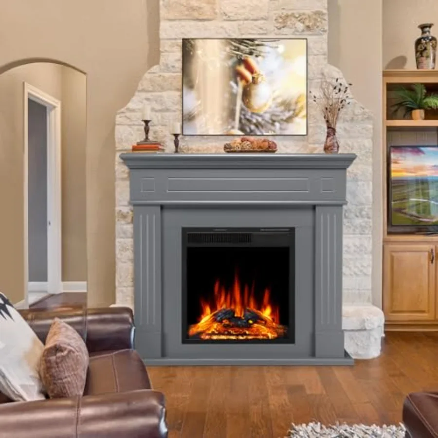 43 Freestanding Electric Fireplace with Remote Control Featuring Adjustable LED Flame Effect Dual Heat Settings at 750W and 150
43 Freestanding Electric Fireplace with Remote Control Featuring Adjustable LED Flame Effect Dual Heat Settings at 750W and 150