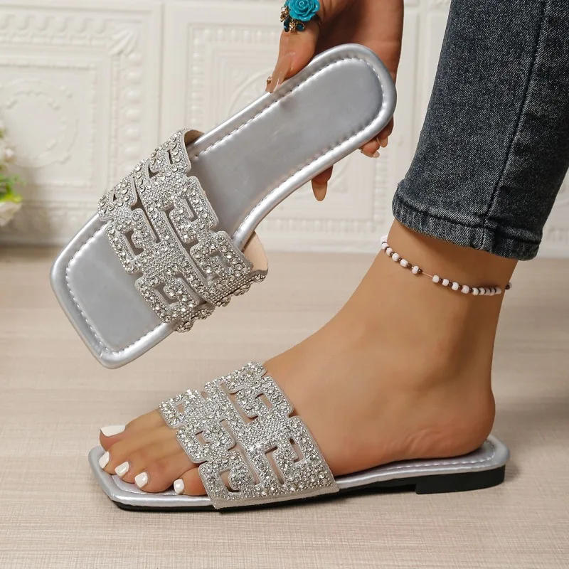 Low Heel Women's Slippers 2026 Casual Summer Crystal Diamond Square Toe Fashion Luxury Open Toe Women Slippers Zapatos De Mujer
Low Heel Women's Slippers 2026 Casual Summer Crystal Diamond Square Toe Fashion Luxury Open Toe Women Slippers Zapatos De Mujer
