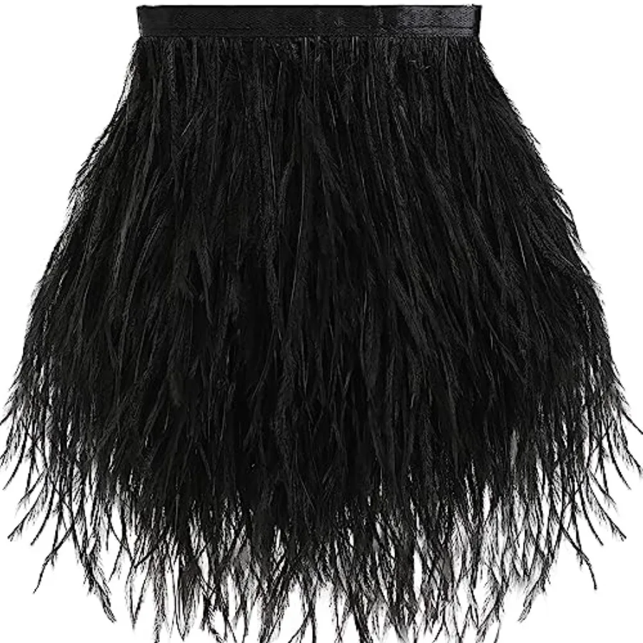 Black Ostrich Feather Trim - 2Yards 5-7inch Feathers Fringe Trim for DIY Sewing Clothing, Jewelry, Halloween Home Party Black
Black Ostrich Feather Trim - 2Yards 5-7inch Feathers Fringe Trim for DIY Sewing Clothing, Jewelry, Halloween Home Party Black