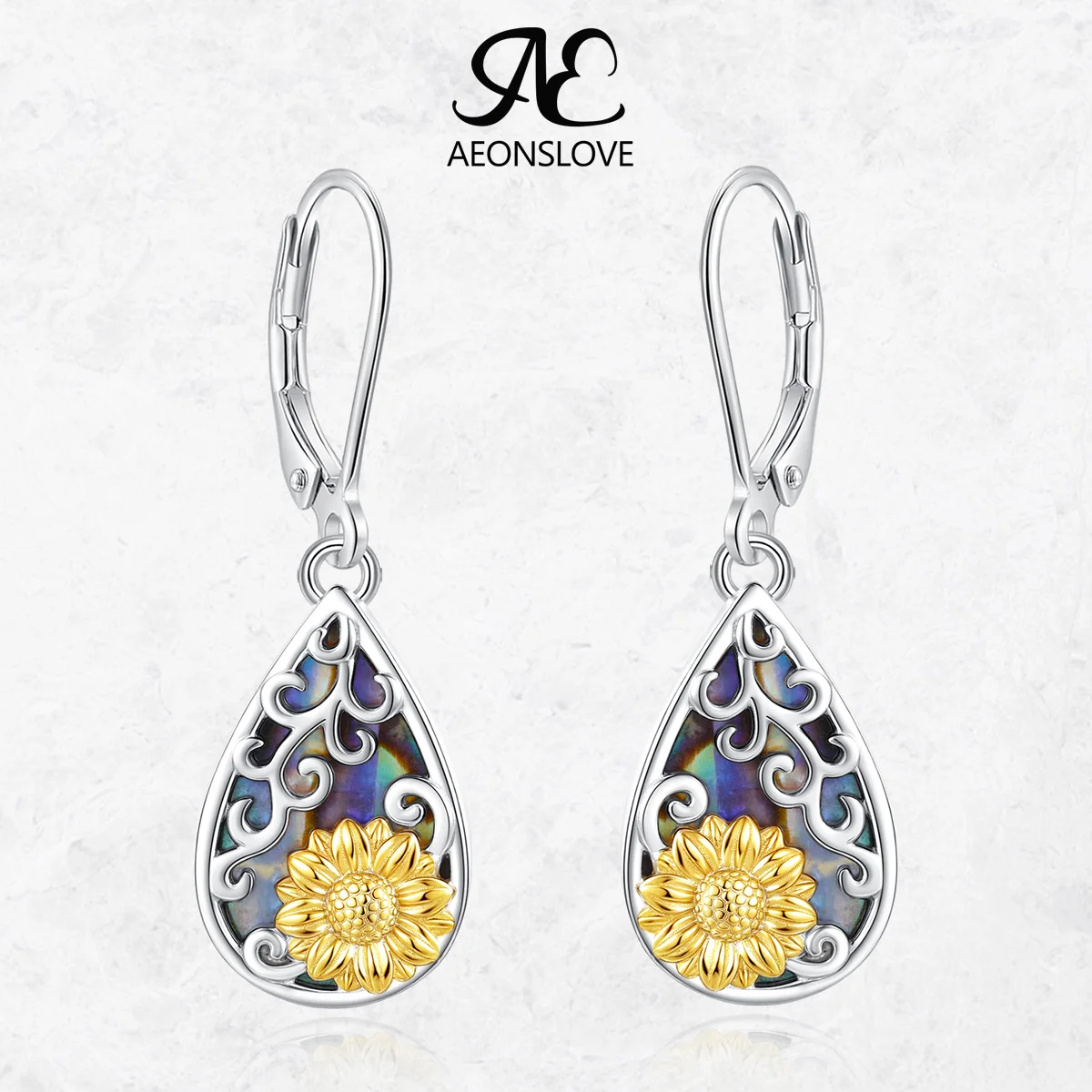 AEONSLOVE 925 Sterling Silver Sunflower Earrings for Women Natural Abalone Shell Teardrop Earrings Chakra Jewelry Spiritual Gift
AEONSLOVE 925 Sterling Silver Sunflower Earrings for Women Natural Abalone Shell Teardrop Earrings Chakra Jewelry Spiritual Gift