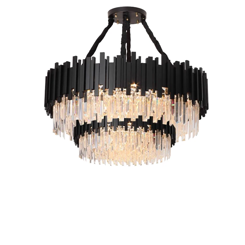 Скандинавские роскошные 2-слойные хрустальные люстры черного цвета, украшение для дома, элегантные хрустальные лампы, большие люстры для фойе
Скандинавские роскошные 2-слойные хрустальные люстры черного цвета, украшение для дома, элегантные хрустальные лампы, большие люстры для фойе